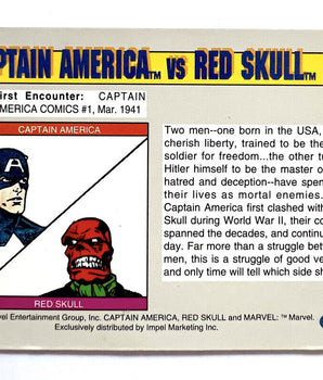 Captain America Vs Red Skull 1991 Universe Impel Carta #115